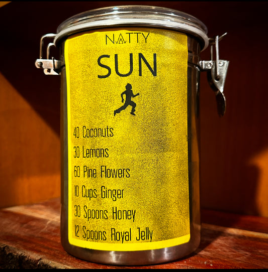 NATTY SUN || Testosterone Boosting Caffeine Free Morning Natural Preworkout  1/2 Gallon Stainless Steel